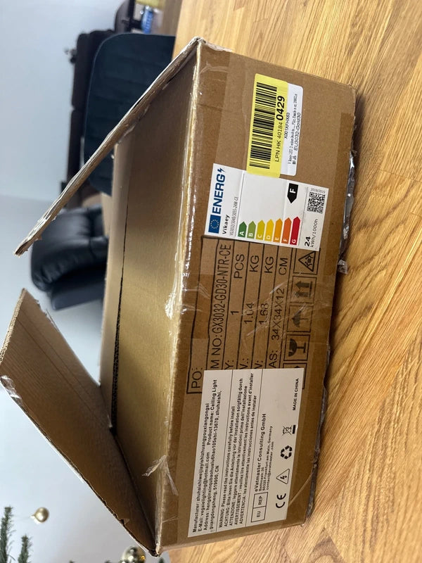 Vikaey Złota Lampa Sufitowa LED 30 cm – Nowoczesna Okrągła Lampa 24W 4000K 2880 lm do Salonu, Sypialni i Kuchni