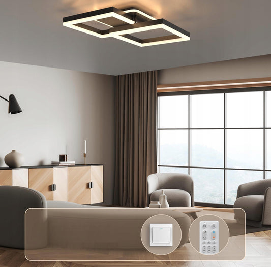 Lampa sufitowa LED 40W kwadratowa ściemniana z pilotem
