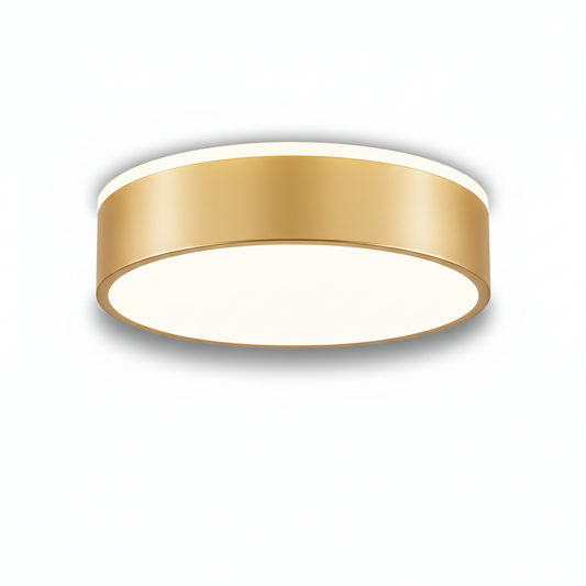 Vikaey Złota Lampa Sufitowa LED 30 cm – Nowoczesna Okrągła Lampa 24W 4000K 2880 lm do Salonu, Sypialni i Kuchni